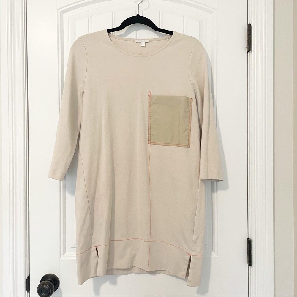 COS contrast stitch dress Light Beige with Orange Stitching Size Extra Small - Picture 4 of 16